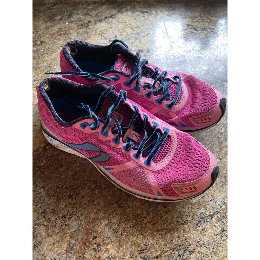 Newton Womens Pink Aqua Black Running Shoes Size 8.5